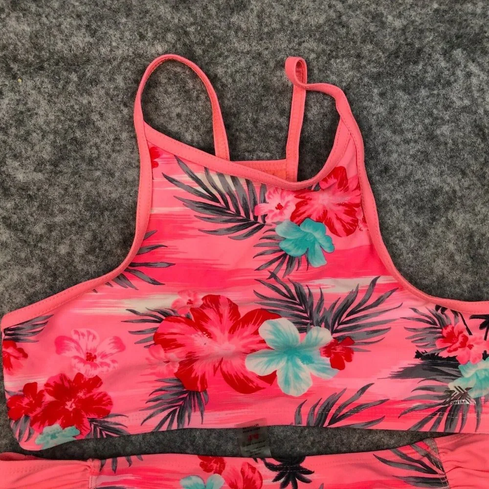 Zero Xposur Bikini Set 14 Girls Sports Bra Bralette Hipster Full Coverage Floral